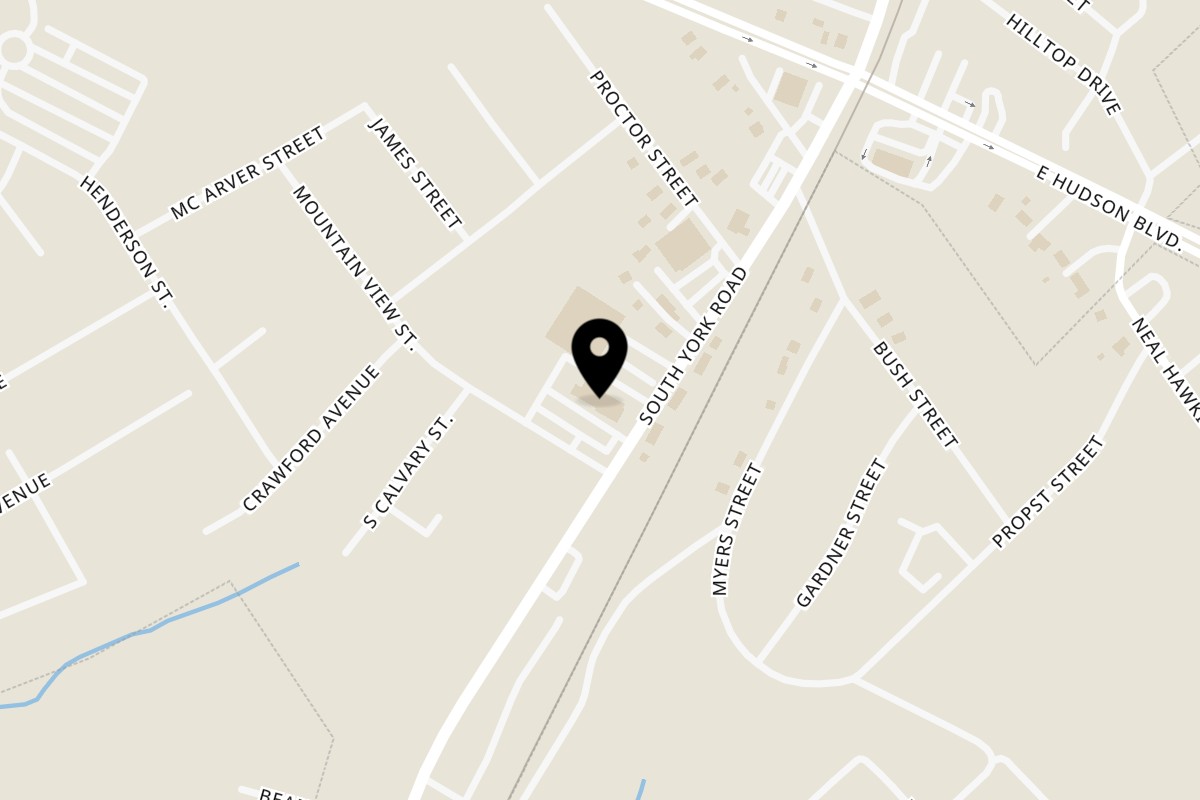 Map showing the location of LA ANTIGUA RESTAURANT & PANADERÍA on 2525 S York Rd in Gastonia